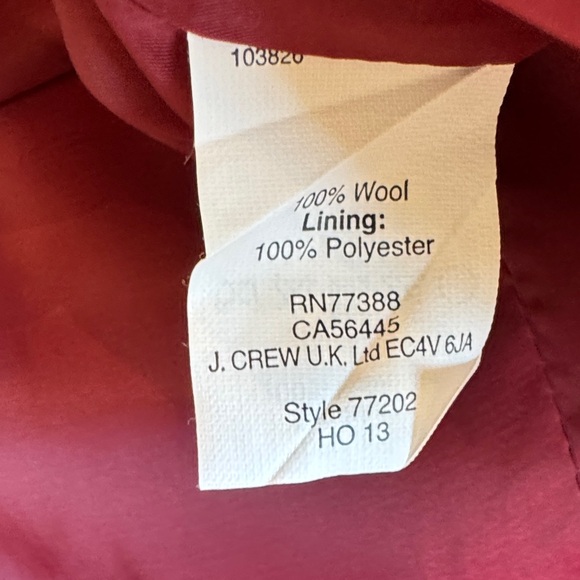 J. Crew Burgundy Wool Sleeveless Dress 6 NWT - Picture 6 of 6